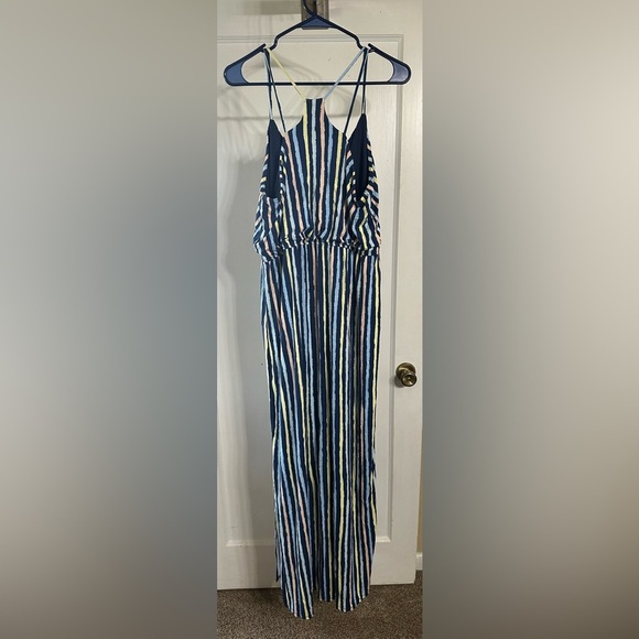 Full moon wendilyn maternity Striped Blue and White Maxi Dress - Picture 6 of 6